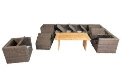OUTFLEXX Loungegarnitur, Polyrattan/Teakholz, Tisch 160x90cm, Für 10 Personen, Wasserfeste Kissenbox -Gartenmöbel 6 19398.jpg