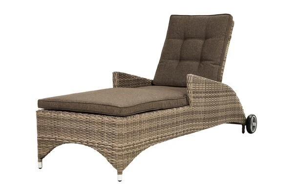 Ploß Rabida Comfort Rollliege, Champagner-meliert, Polyrattan, 198x68x44cm, Verstellbar, Hohe Sitzhöhe 6 Ploß Rabida Comfort Rollliege, Champagner-meliert, Polyrattan, 198x68x44cm, Verstellbar, Hohe Sitzhöhe – Bild 6