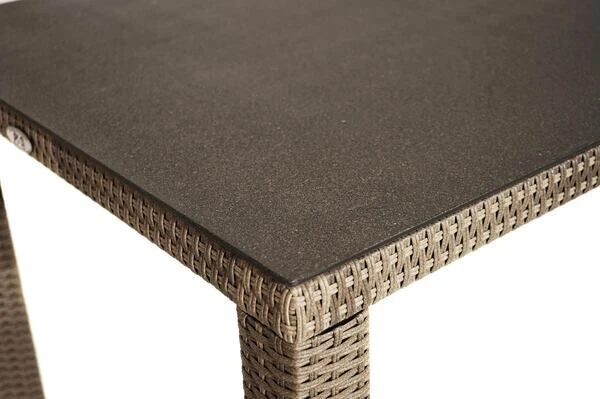 Ploß Rabida Dining Tisch, Champagner-meliert, Polyrattan, 90 X 90 Cm, Glasplatte In Steinoptik 6 Ploß Rabida Dining Tisch, Champagner-meliert, Polyrattan, 90 X 90 Cm, Glasplatte In Steinoptik – Bild 6