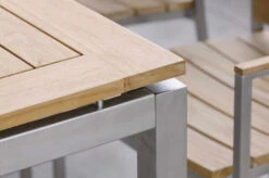 STERN Cardiff Esstischgarnitur, Silber, Edelstahl/Textilen/FSC-Teak/Alu, 162/220 X 90 Cm, Butterfly-Auszug, 6 Stapelsessel 11 STERN Cardiff Esstischgarnitur, Silber, Edelstahl/Textilen/FSC-Teak/Alu, 162/220 X 90 Cm, Butterfly-Auszug, 6 Stapelsessel -Gartenmöbel 6 22470.jpg