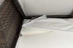 OUTFLEXX 2-Sitzer Ecksofa, Braun Marmoriert, Polyrattan, 145 X 85 X 70 Cm, Wasserfeste Kissenbox, Armlehne Li. -Gartenmöbel 7 15734 3 BOX.jpg