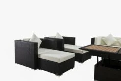 OUTFLEXX Loungemöbel-Set, Braun, Polyrattan, Für 9 Personen, Inkl. Loungetisch, Wasserfeste Kissenbox -Gartenmöbel 7 1599 BOX D.jpg
