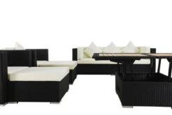 OUTFLEXX Loungemöbel-Set, Schwarz, Polyrattan, Für 9 Personen, Inkl. Loungetisch, Wasserfeste Kissenbox -Gartenmöbel 7 1716 BOX D.jpg