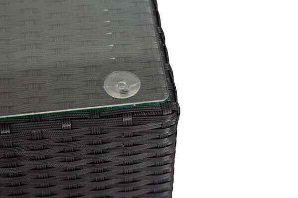 OUTFLEXX Loungemöbel-Set, Schwarz, Polyrattan, 5 Personen, Wasserfeste Kissenbox, Inkl. Kaffeetisch 7 OUTFLEXX Loungemöbel-Set, Schwarz, Polyrattan, 5 Personen, Wasserfeste Kissenbox, Inkl. Kaffeetisch – Bild 7