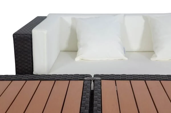 OUTFLEXX Loungemöbel-Set, Braun, Polyrattan, 5 Personen, Wasserfeste Kissenbox, Inkl. Loungetisch 8 OUTFLEXX Loungemöbel-Set, Braun, Polyrattan, 5 Personen, Wasserfeste Kissenbox, Inkl. Loungetisch – Bild 8