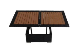 OUTFLEXX Loungetisch Höhenverstellbar, Schwarz, Polyrattan, 75/152x75x40/64,5cm -Gartenmöbel 7 2392 18.jpg