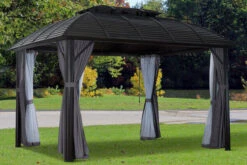 OUTFLEXX Hardtop Pavillon, Braun, Alu, 300x365cm, Inkl. Seitenteile Und Insektennetz -Gartenmöbel 8 20388.jpg