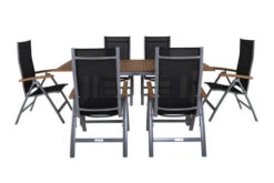 VILLANA Esstischgarnitur, Silber/schwarz, Alu/ FSC-Akazienholz, Ausziehtisch 150/200 Cm, 6 Multipositionssessel 24 VILLANA Esstischgarnitur, Silber/schwarz, Alu/ FSC-Akazienholz, Ausziehtisch 150/200 Cm, 6 Multipositionssessel -Gartenmöbel 9 16462.jpg