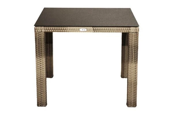 Ploß Rabida Dining Tisch, Champagner-meliert, Polyrattan, 90 X 90 Cm, Glasplatte In Steinoptik 9 Ploß Rabida Dining Tisch, Champagner-meliert, Polyrattan, 90 X 90 Cm, Glasplatte In Steinoptik – Bild 9